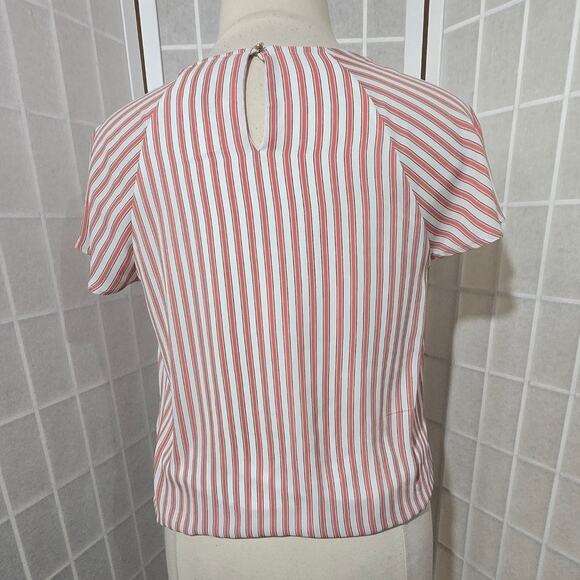 Liz Claiborne Woman Pink Stripe Short Sleeve Pullover Blouse Top Size: Medium - Picture 2 of 6